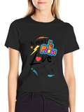 Spread Love Peace Unicycling Graphic T-Shirt