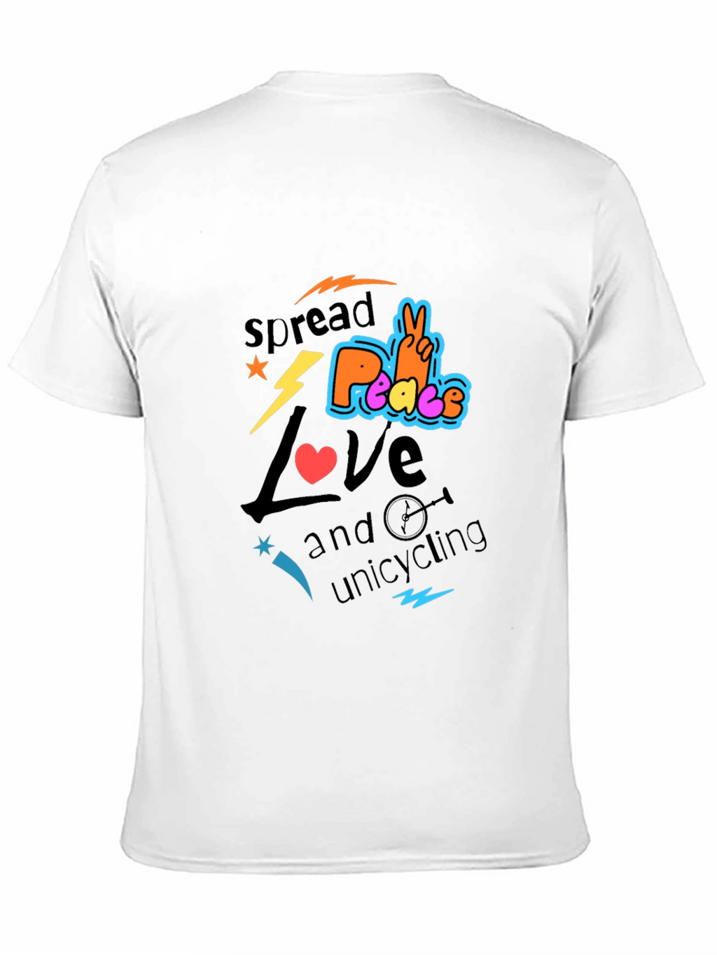 Spread Love Peace Unicycling Graphic T-Shirt