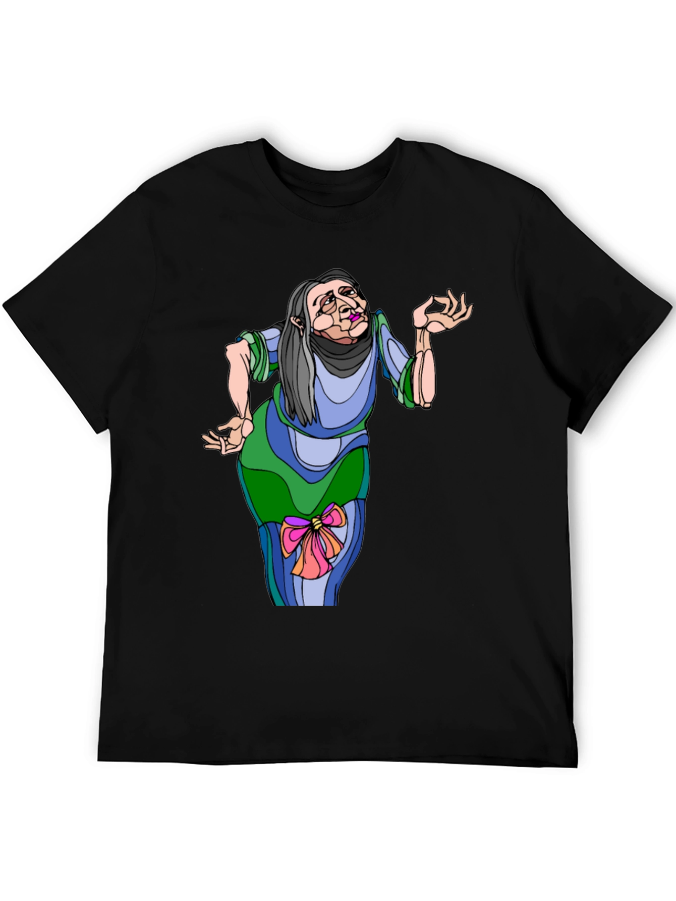 Whimsical Cartoon Old Woman T-Shirt