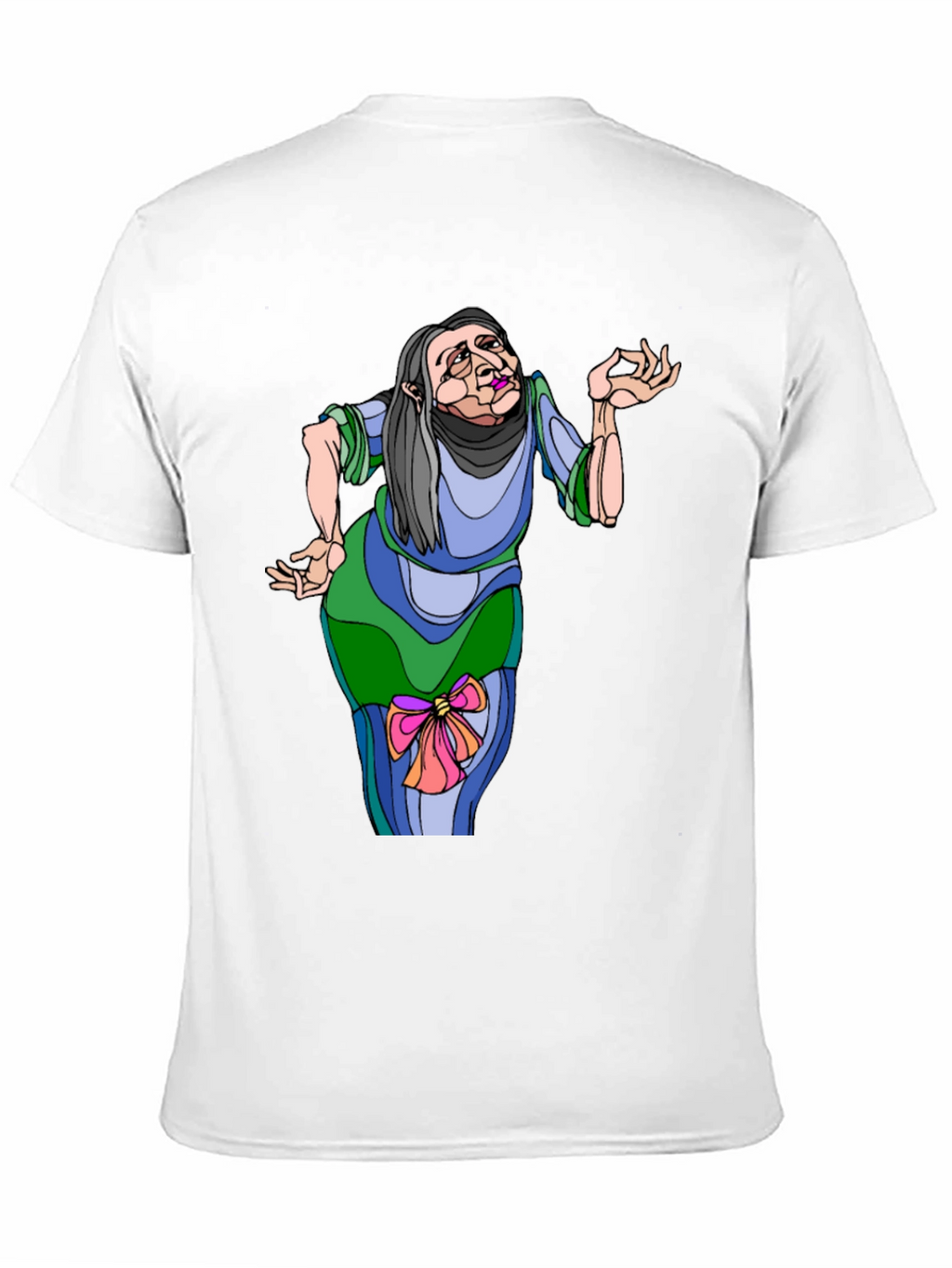 Whimsical Cartoon Old Woman T-Shirt
