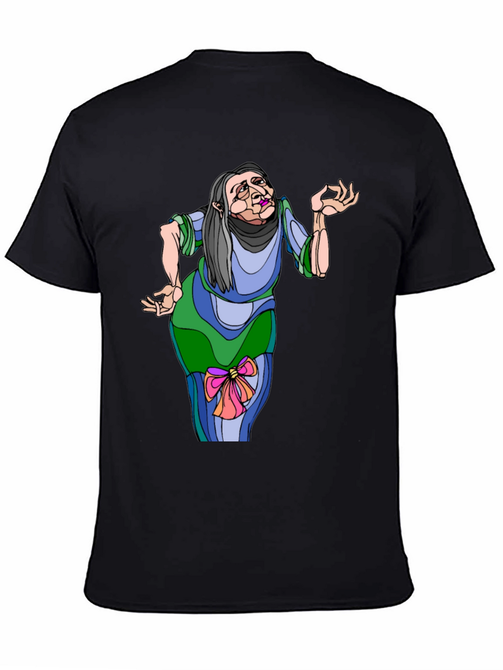 Whimsical Cartoon Old Woman T-Shirt