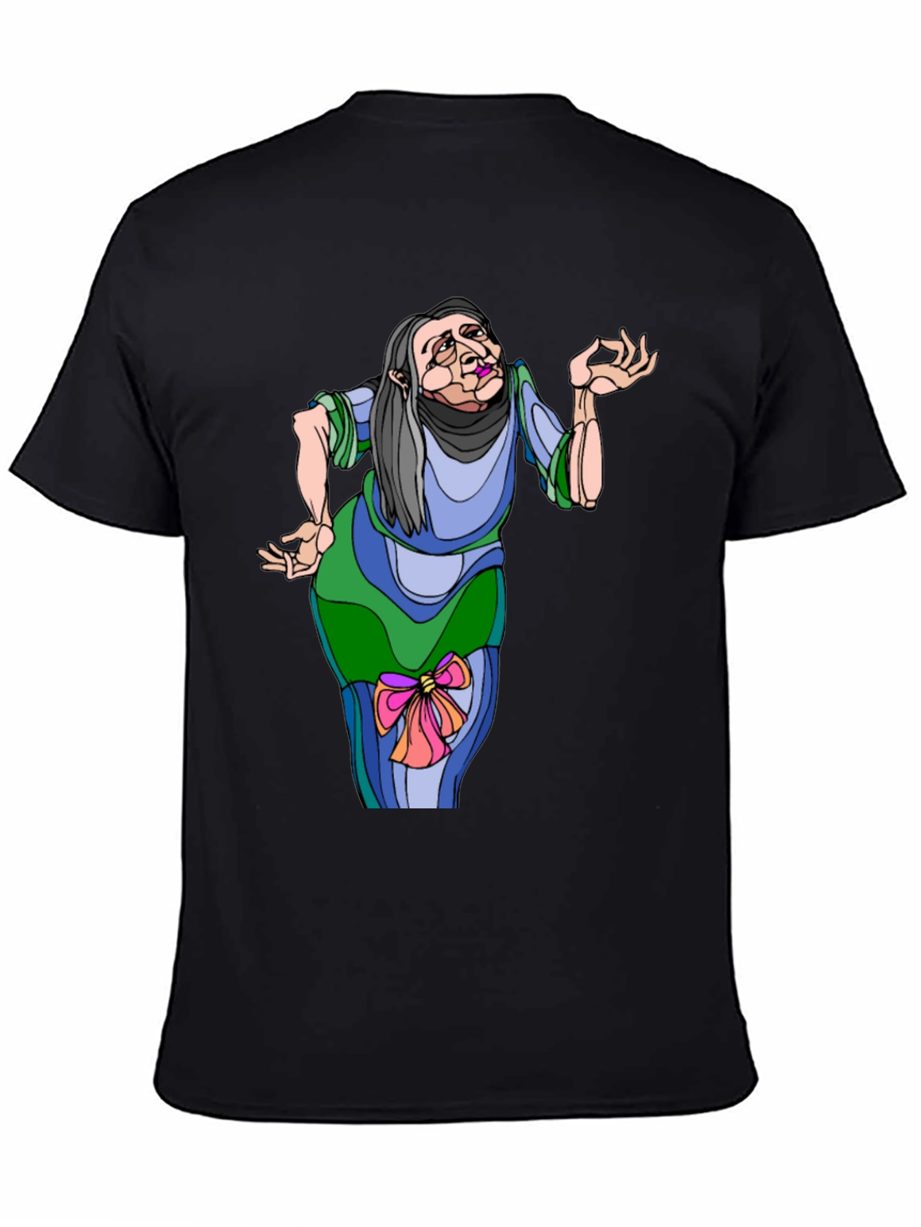 Whimsical Cartoon Old Woman T-Shirt