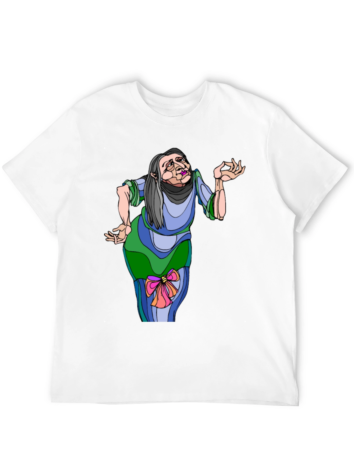 Whimsical Cartoon Old Woman T-Shirt