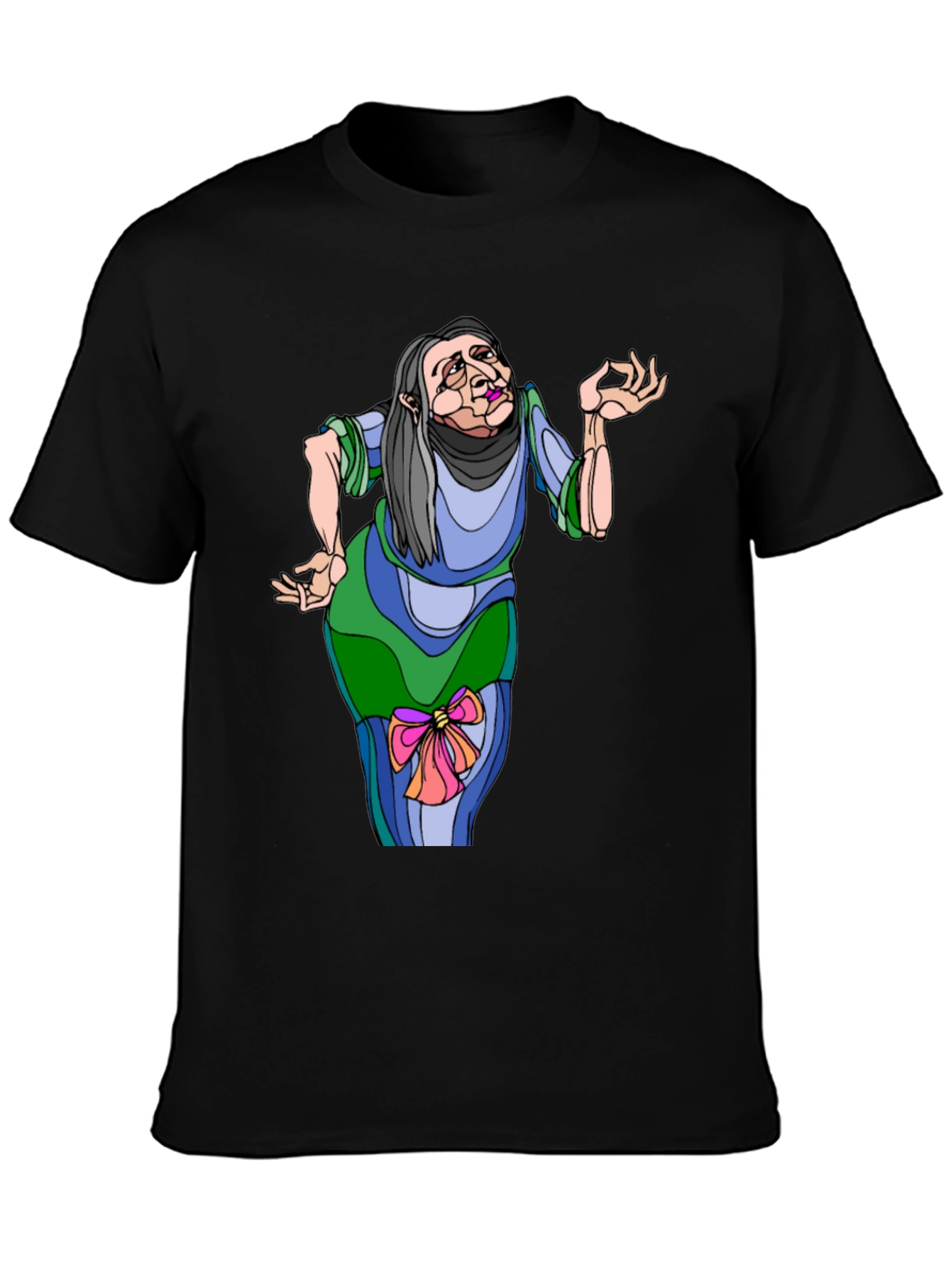 Whimsical Cartoon Old Woman T-Shirt