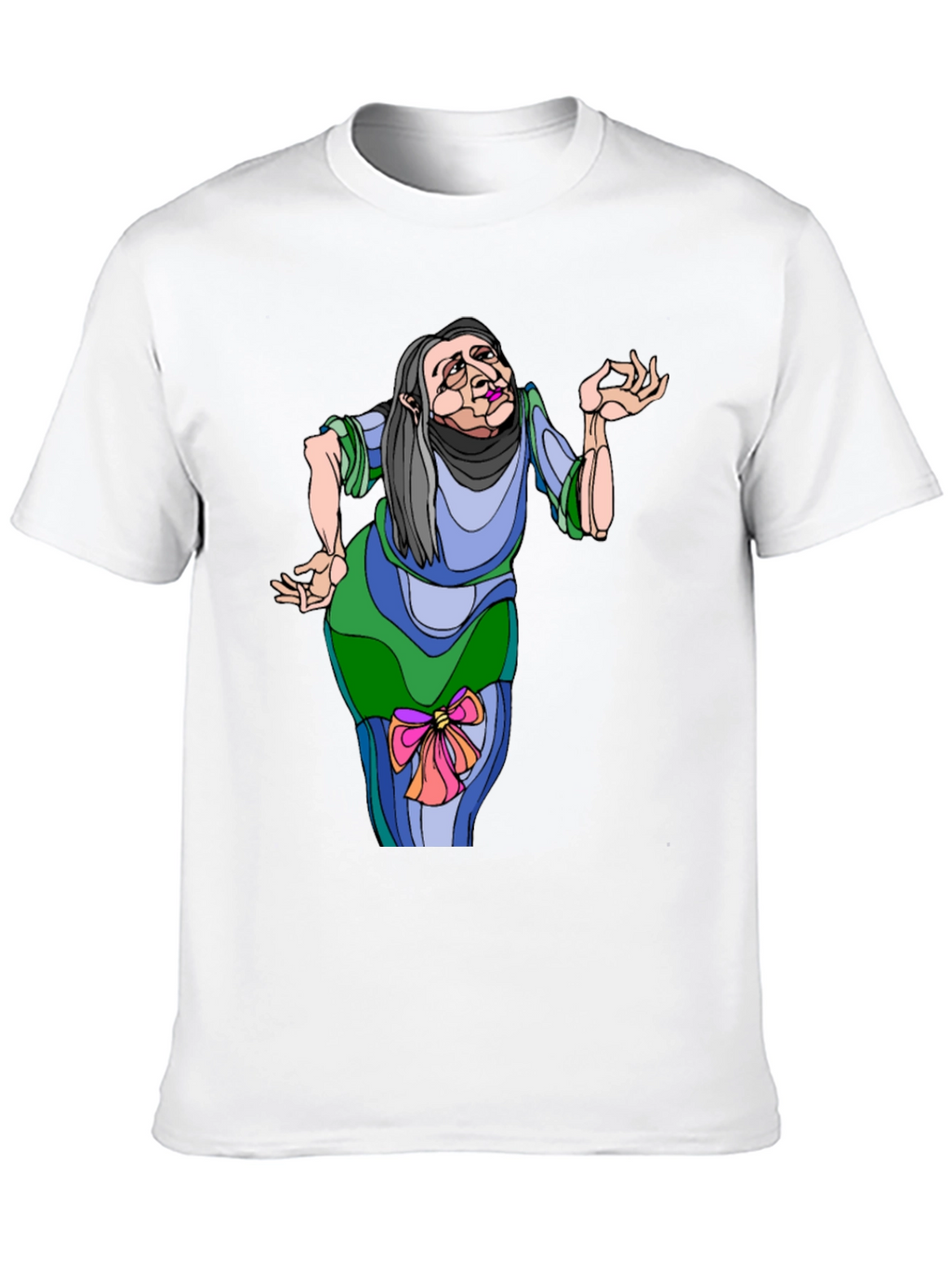 Whimsical Cartoon Old Woman T-Shirt
