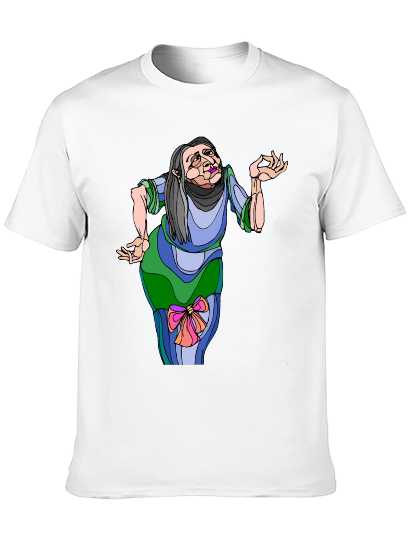 Whimsical Cartoon Old Woman T-Shirt
