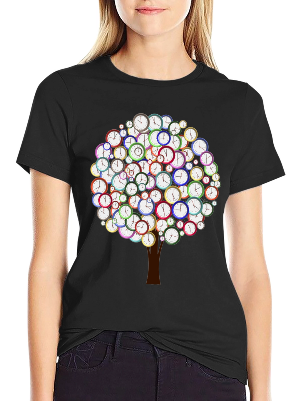 Time Tree Graphic Tee - Quirky Clock Design
