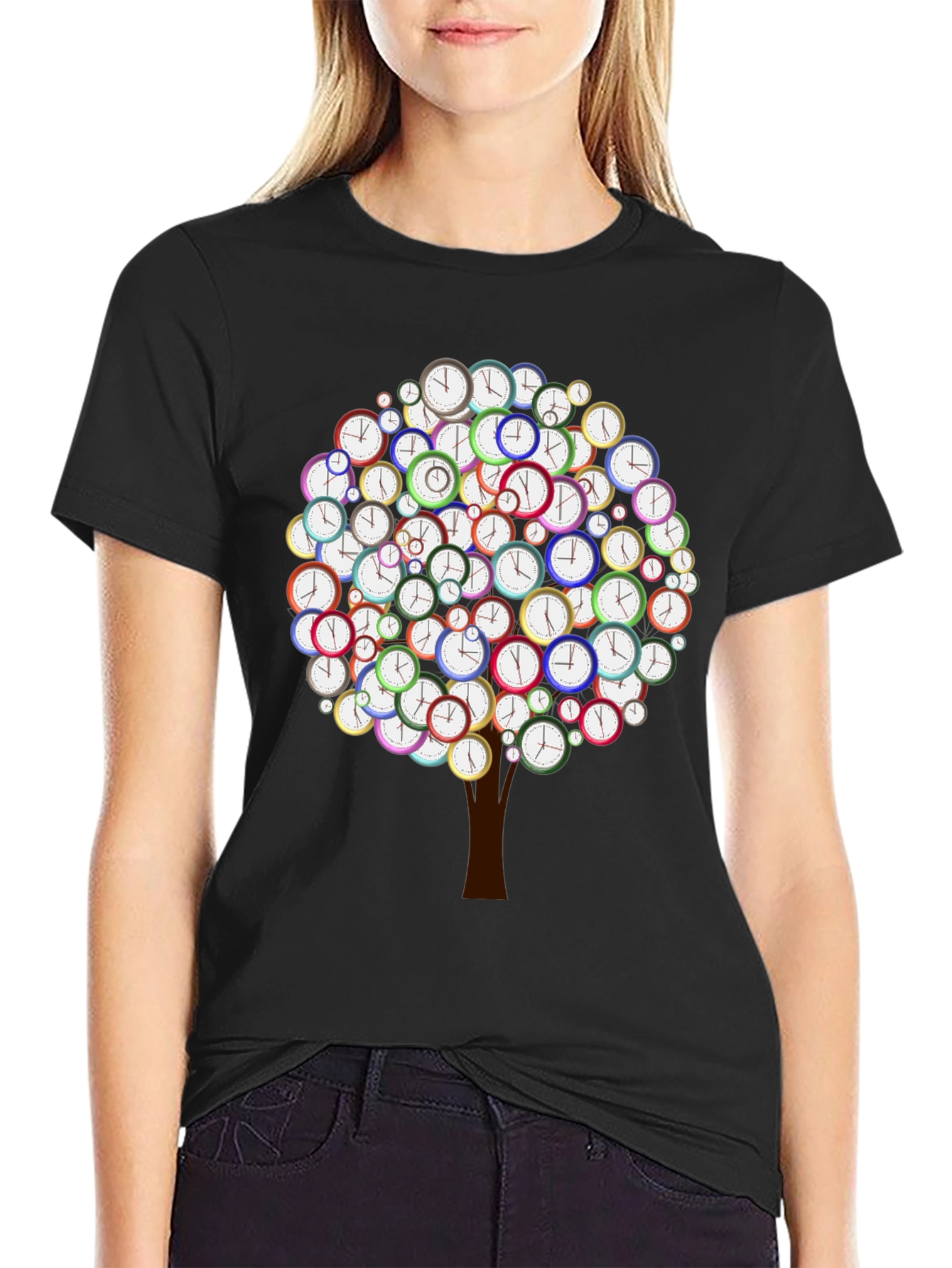 Time Tree Graphic Tee - Quirky Clock Design