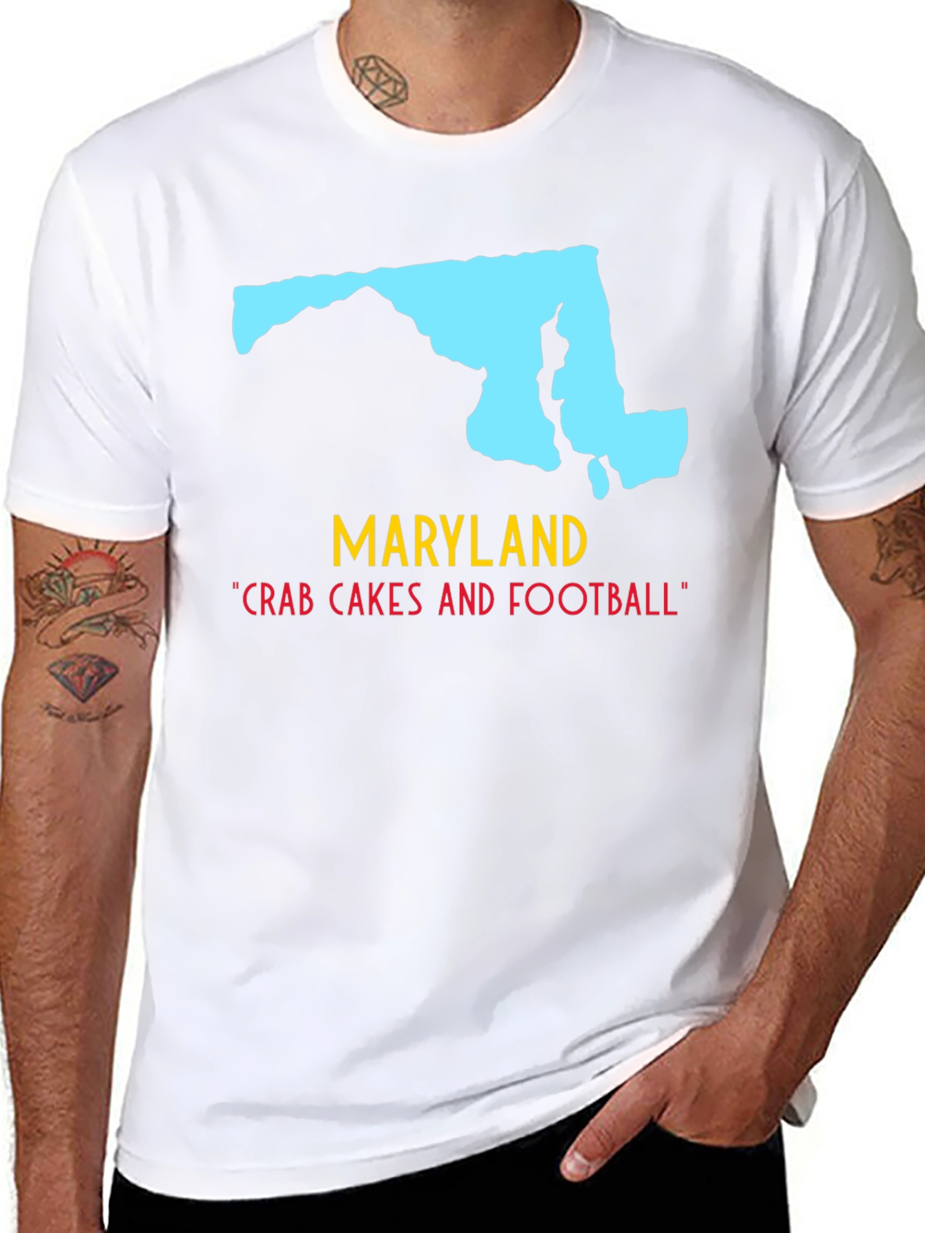 Maryland State Pride T-Shirt: Crab Cakes & Football
