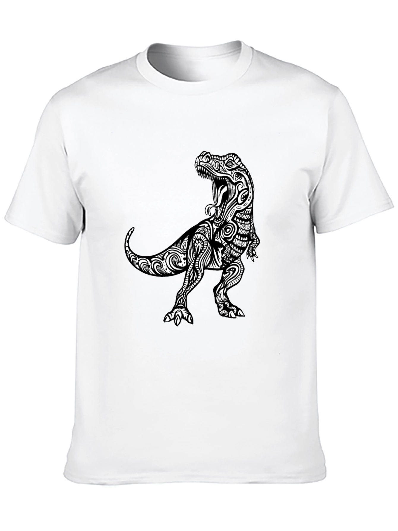 Tribal T-Rex Black Graphic Tee