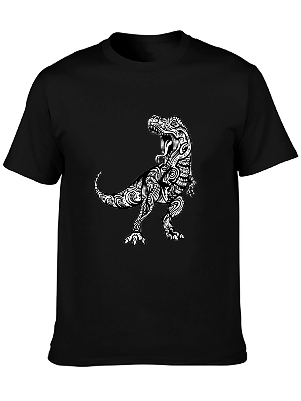 Tribal T-Rex Black Graphic Tee