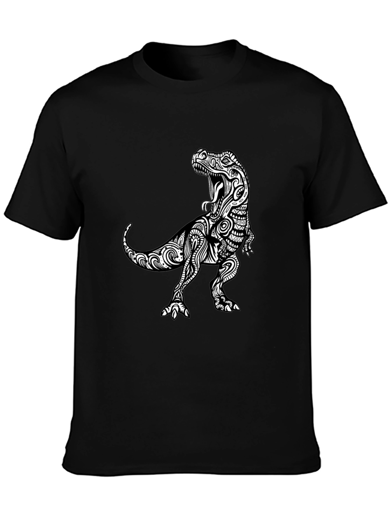 Tribal T-Rex Black Graphic Tee