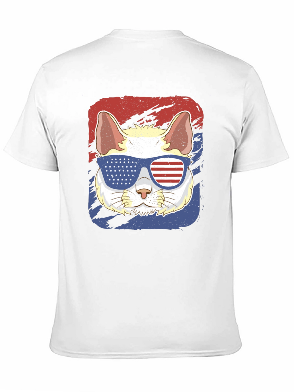 Patriotic Cat T-Shirt: USA Flag Sunglasses