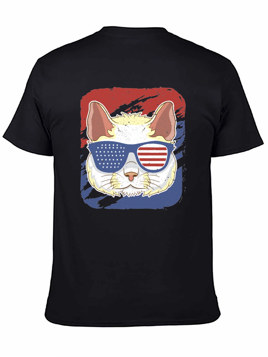Patriotic Cat T-Shirt: USA Flag Sunglasses