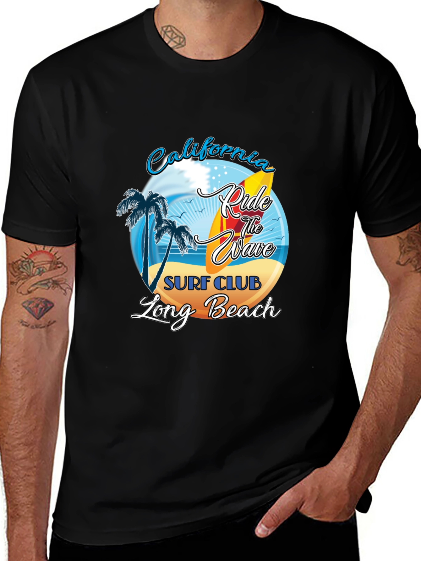 California Surf Club T-Shirt - Long Beach Ride the Wave Tee