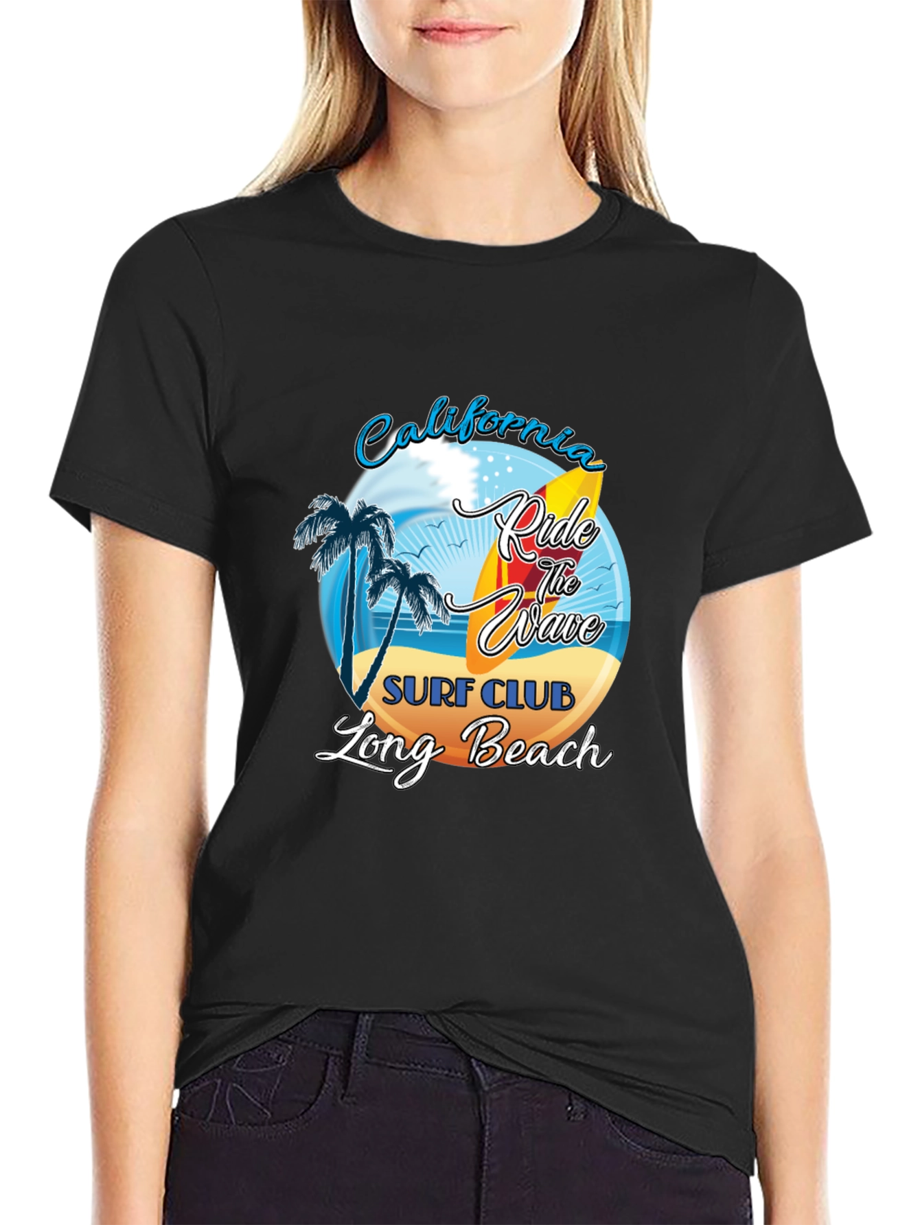 California Surf Club T-Shirt - Long Beach Ride the Wave Tee