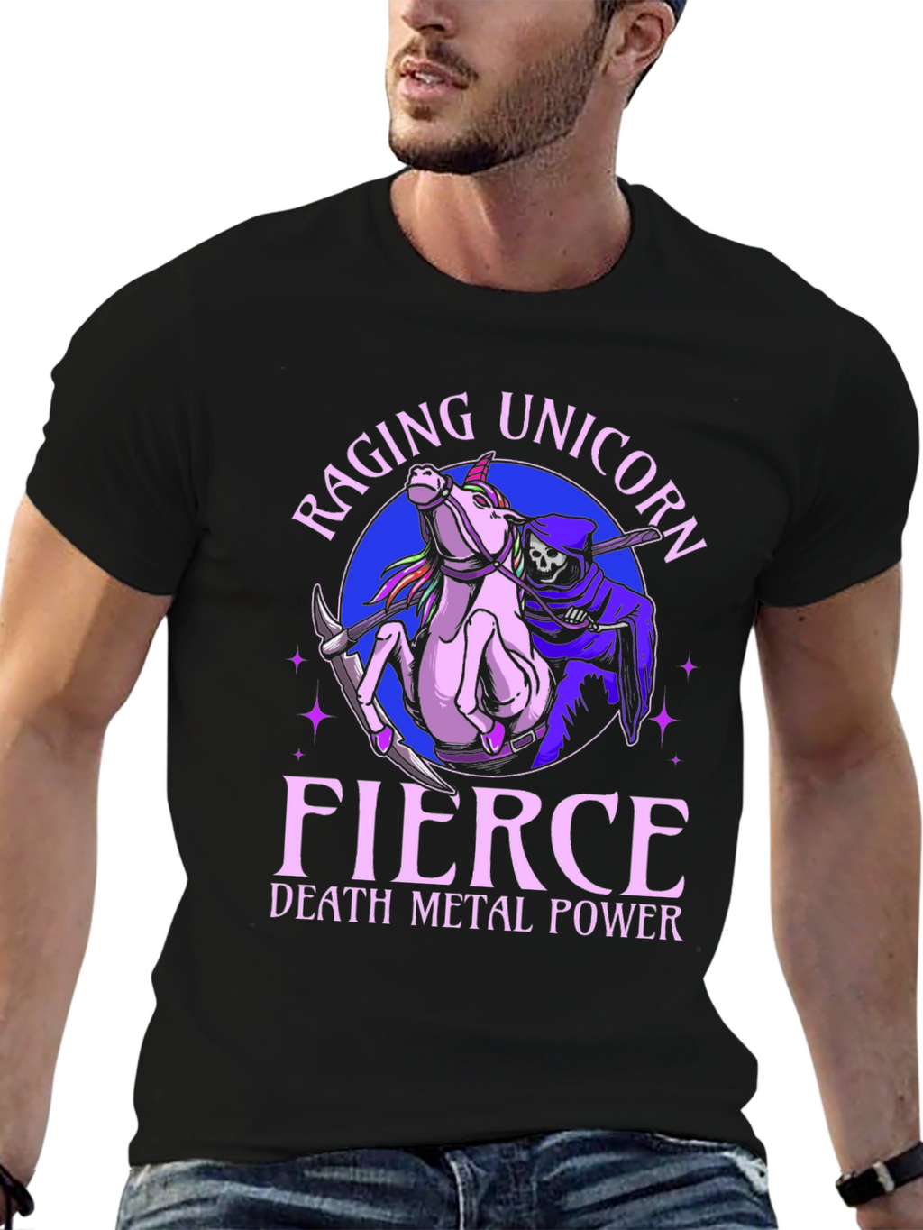 Raging Unicorn Death Metal Power T-Shirt