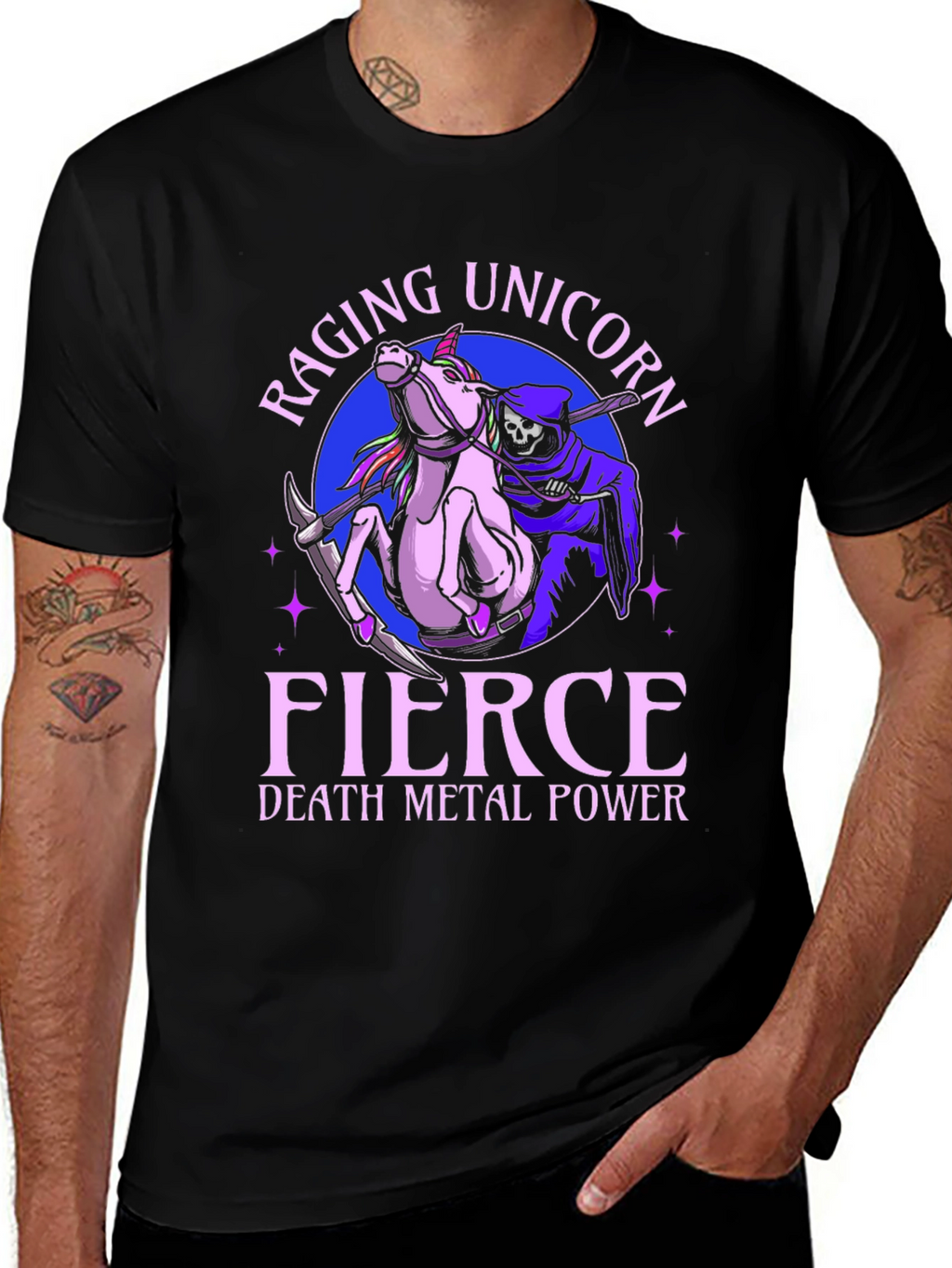 Raging Unicorn Death Metal Power T-Shirt