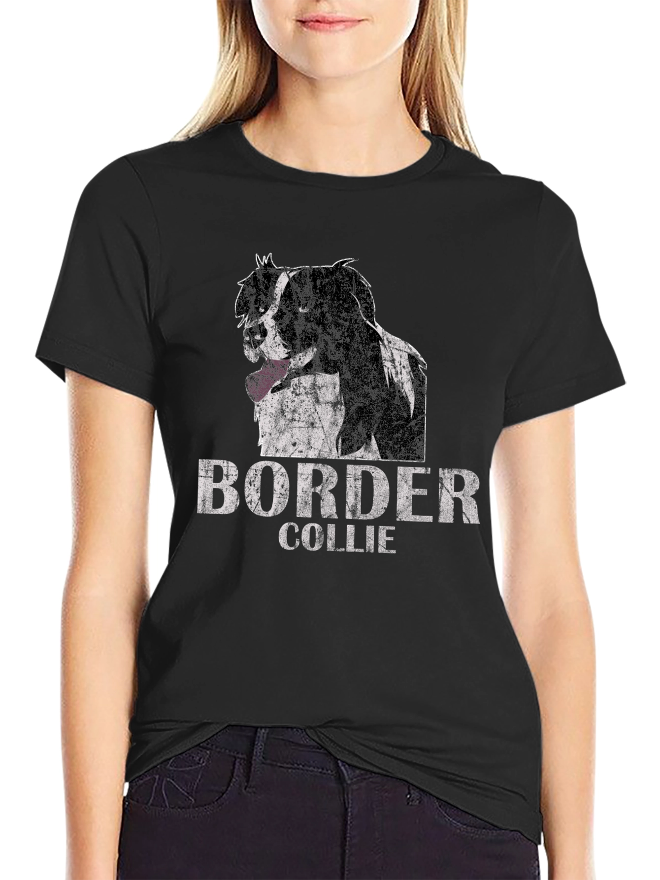 Border Collie Dog Graphic T-Shirt - Unisex Black Tee