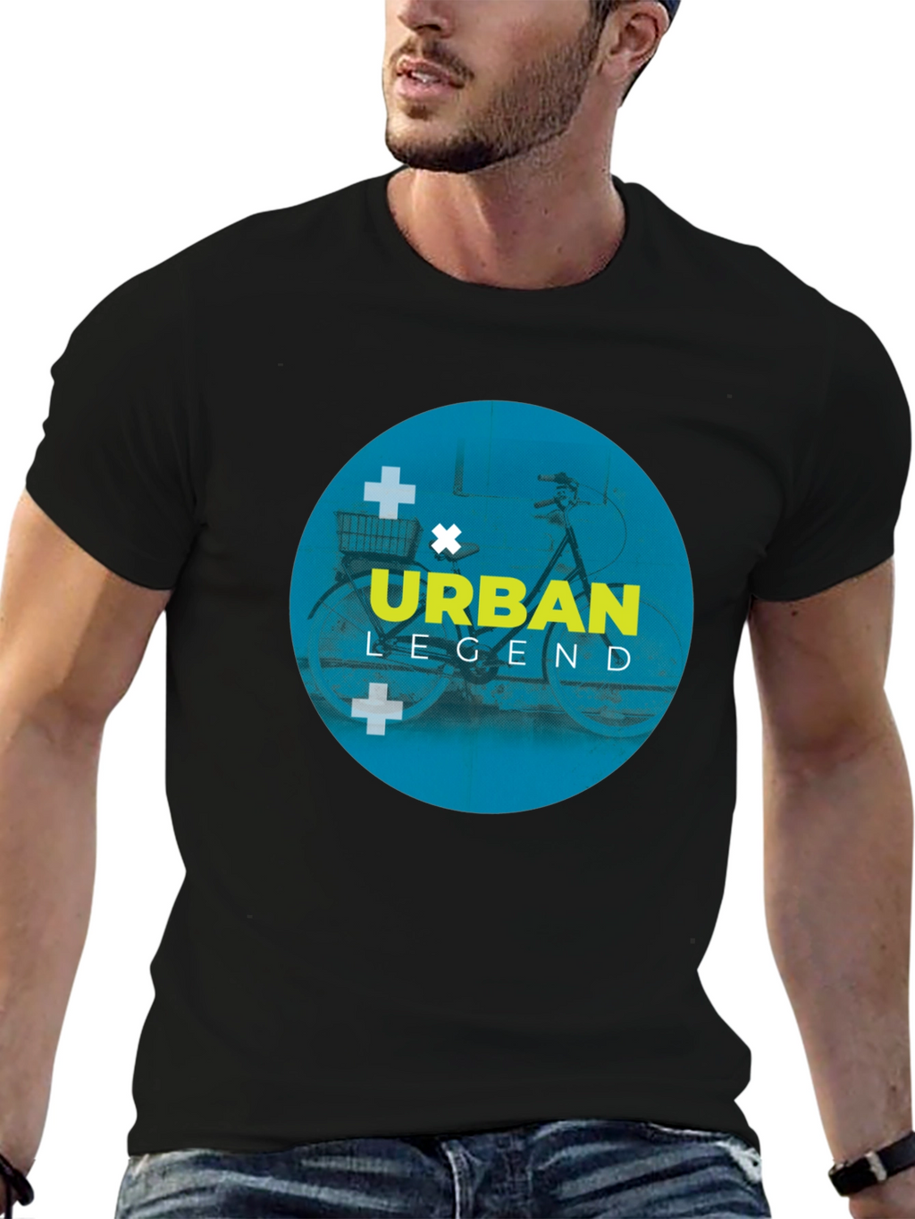 Urban Legend Graphic Tee - Mens Black Cotton T-Shirt
