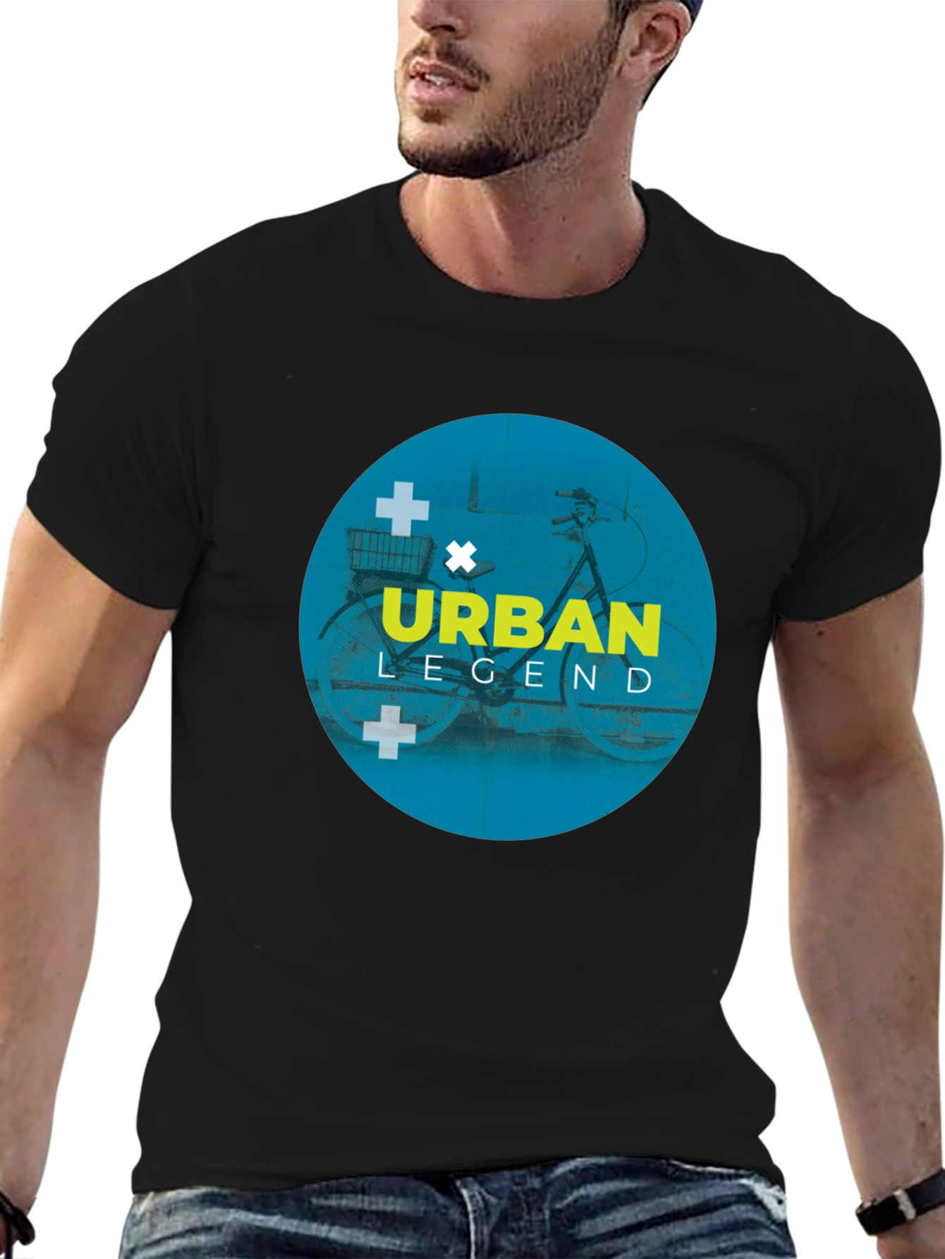 Urban Legend Graphic Tee - Mens Black Cotton T-Shirt
