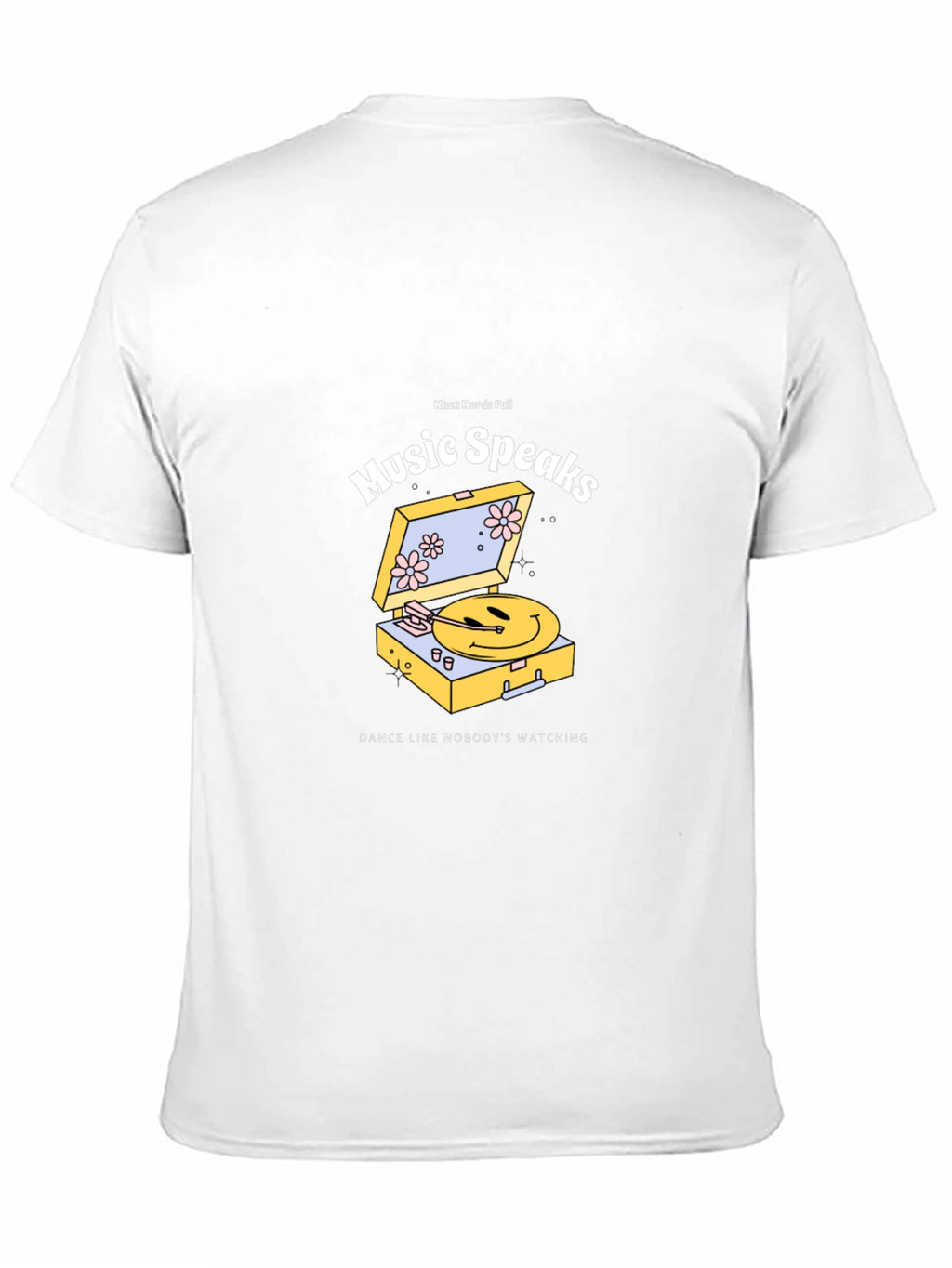 Music Speaks Graphic Tee - Black Cotton T-Shirt