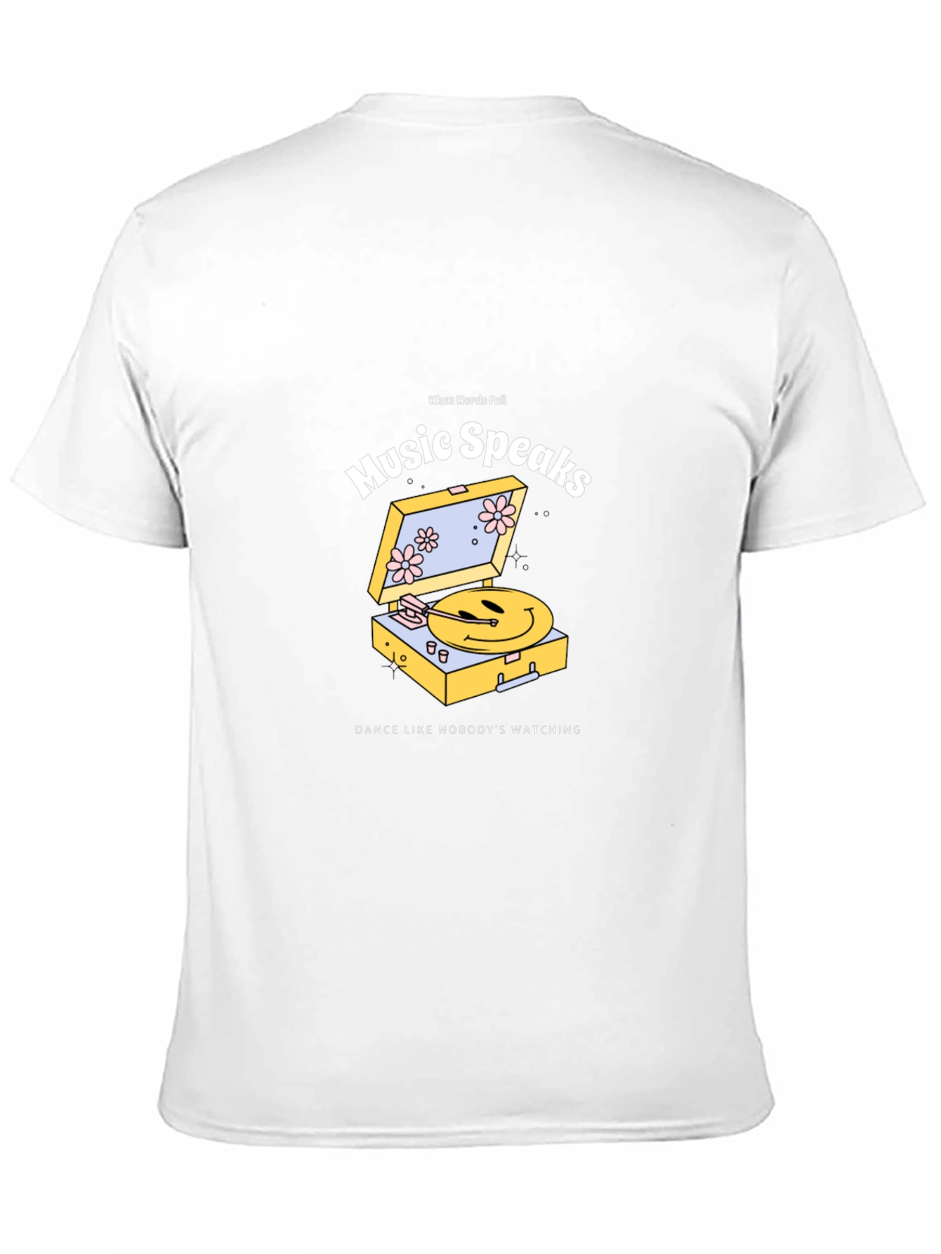 Music Speaks Graphic Tee - Black Cotton T-Shirt