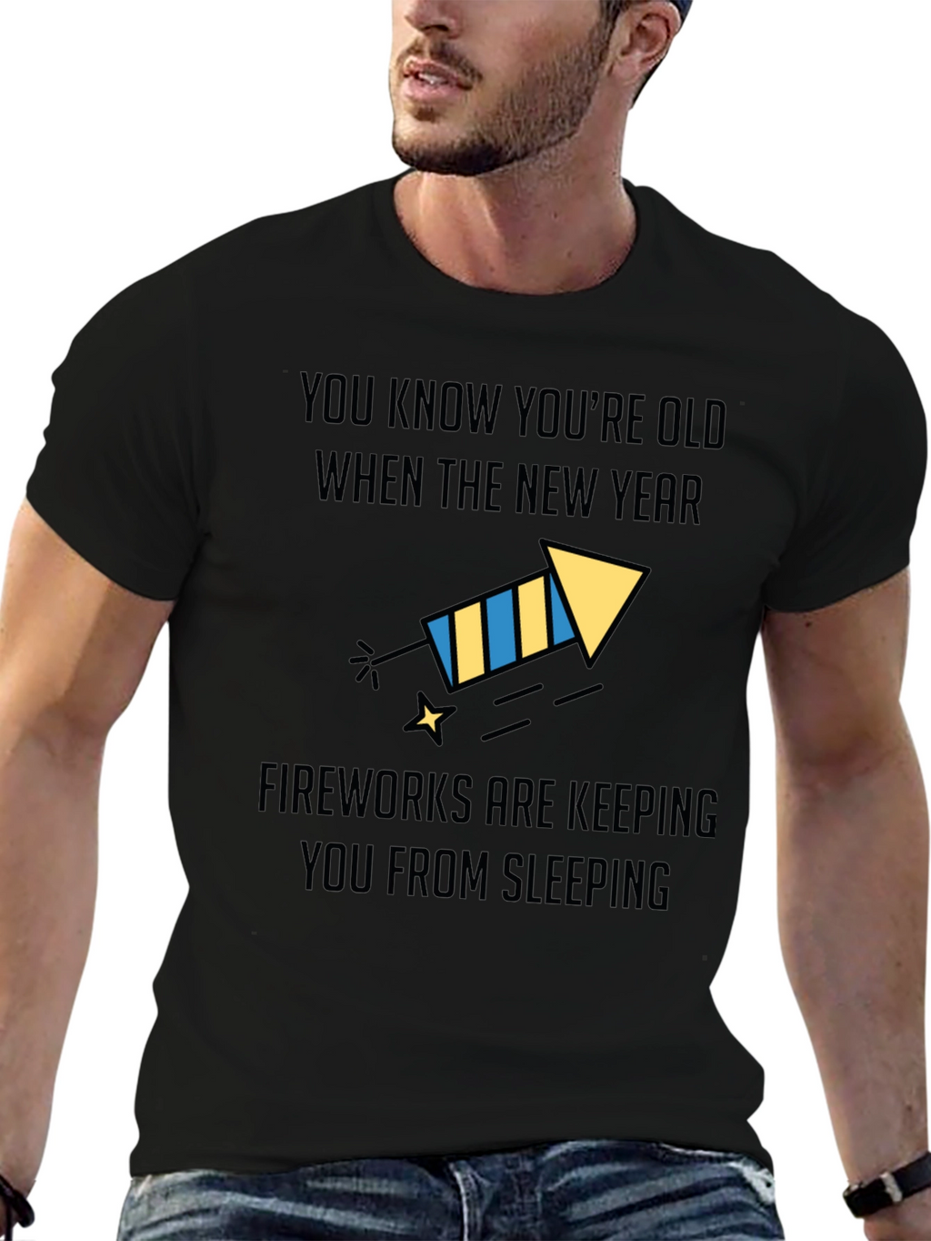 Funny New Years Old Age Fireworks T-Shirt
