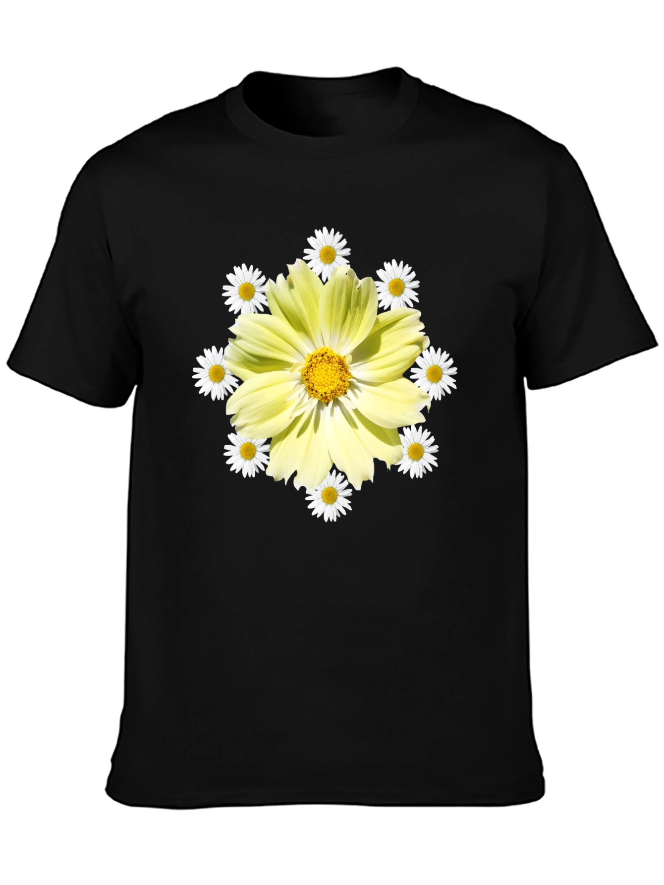 Floral Graphic Tee - Sunny Yellow Daisy Design