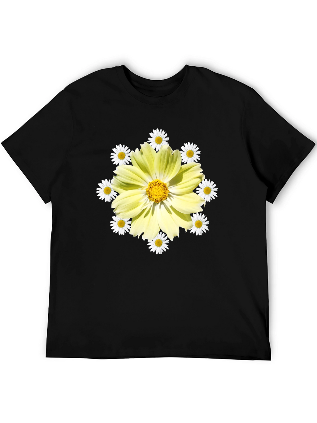 Floral Graphic Tee - Sunny Yellow Daisy Design