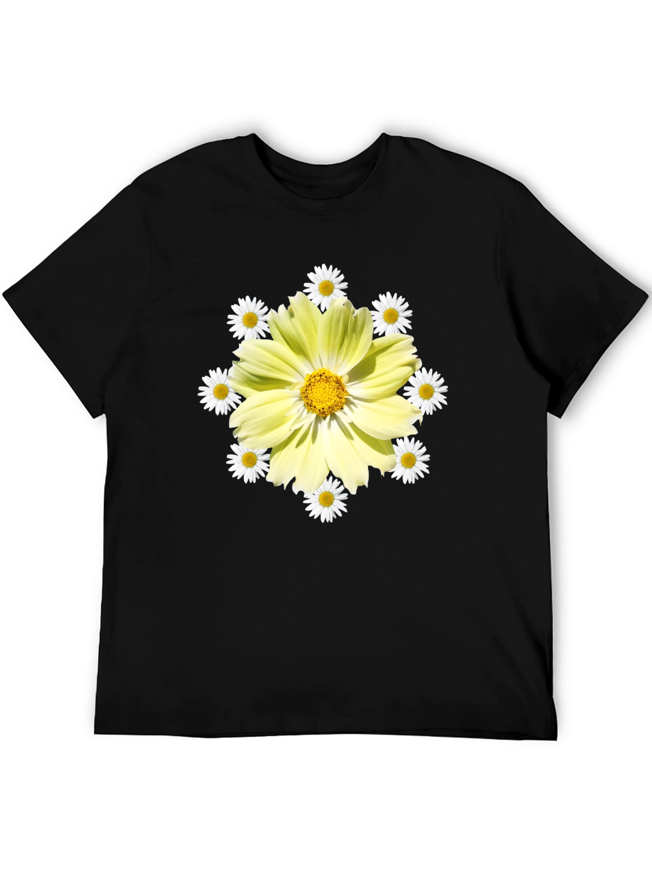 Floral Graphic Tee - Sunny Yellow Daisy Design