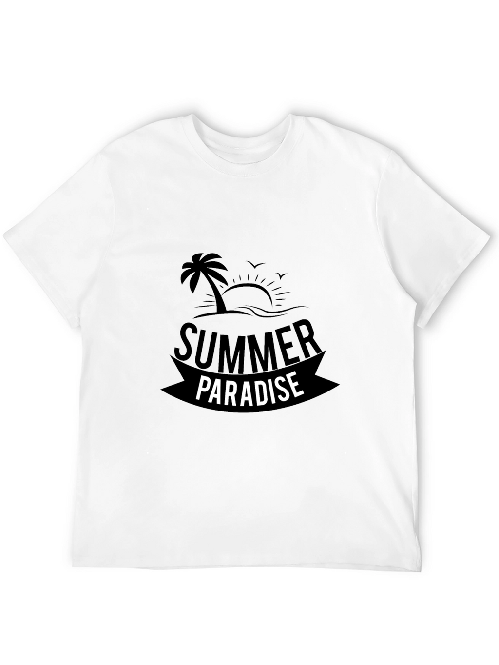 Summer Paradise Black Graphic Tee