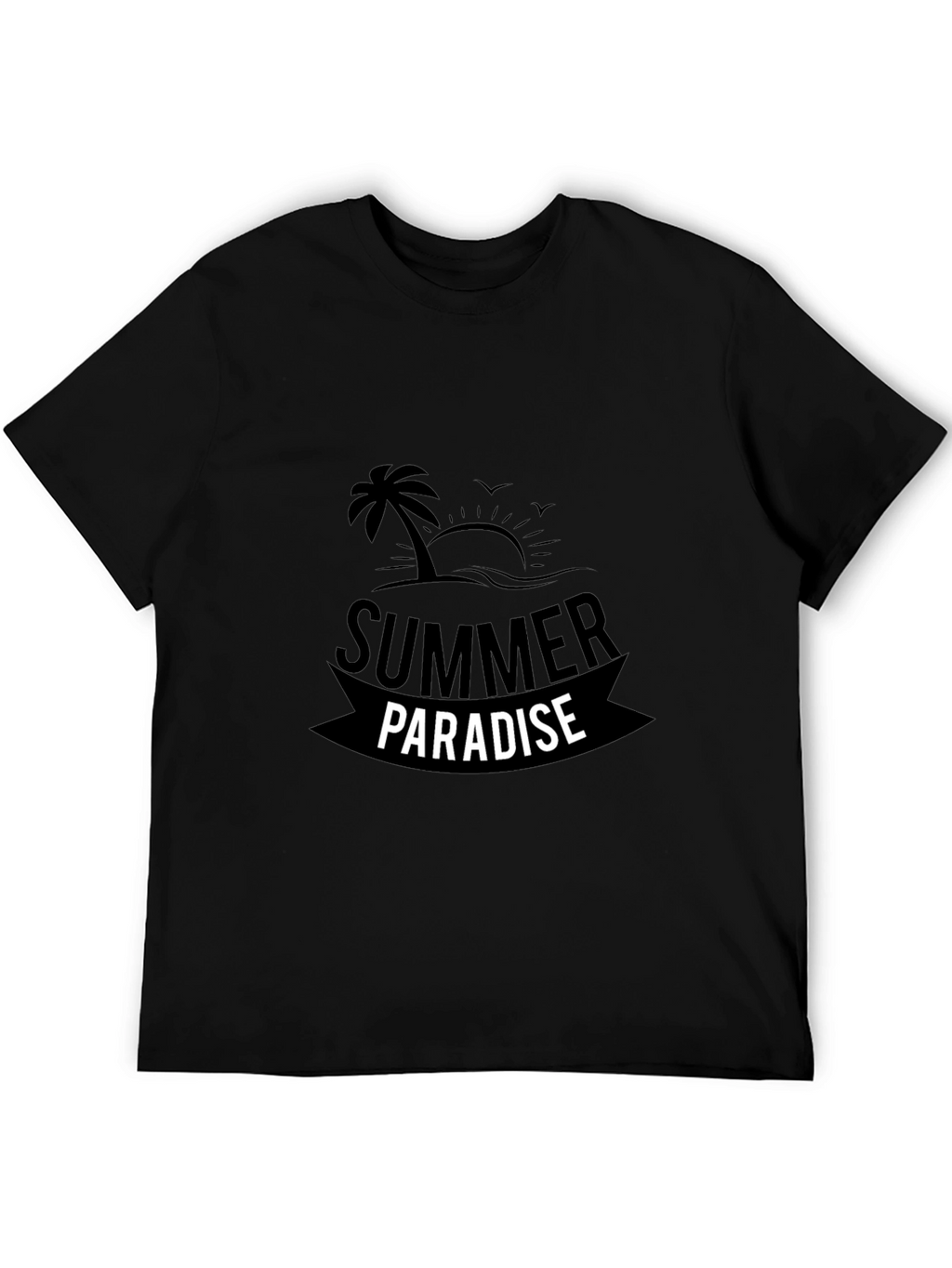Summer Paradise Black Graphic Tee