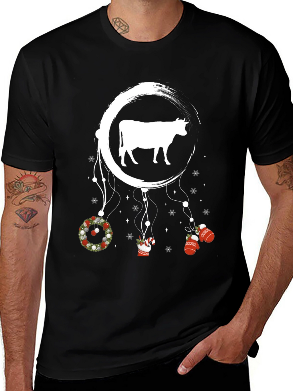 Festive Cow Dreamcatcher Graphic Tee