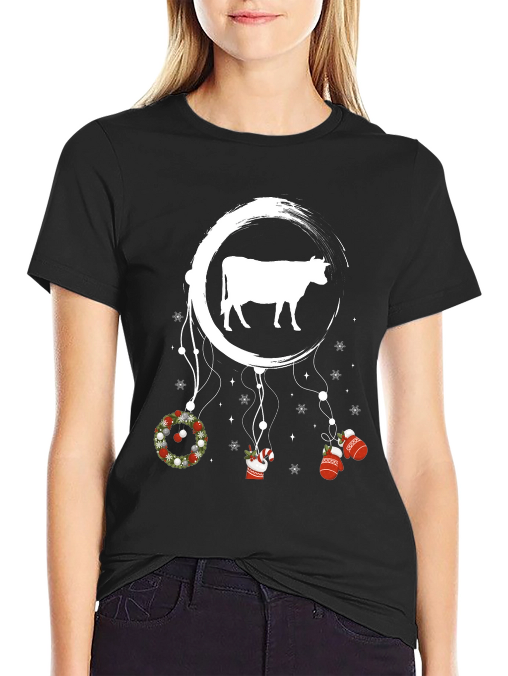 Festive Cow Dreamcatcher Graphic Tee
