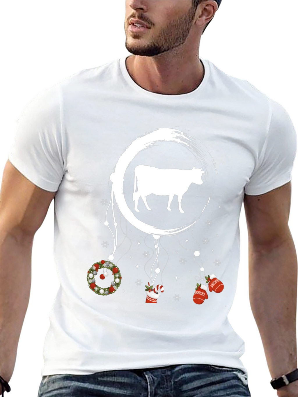Festive Cow Dreamcatcher Graphic Tee