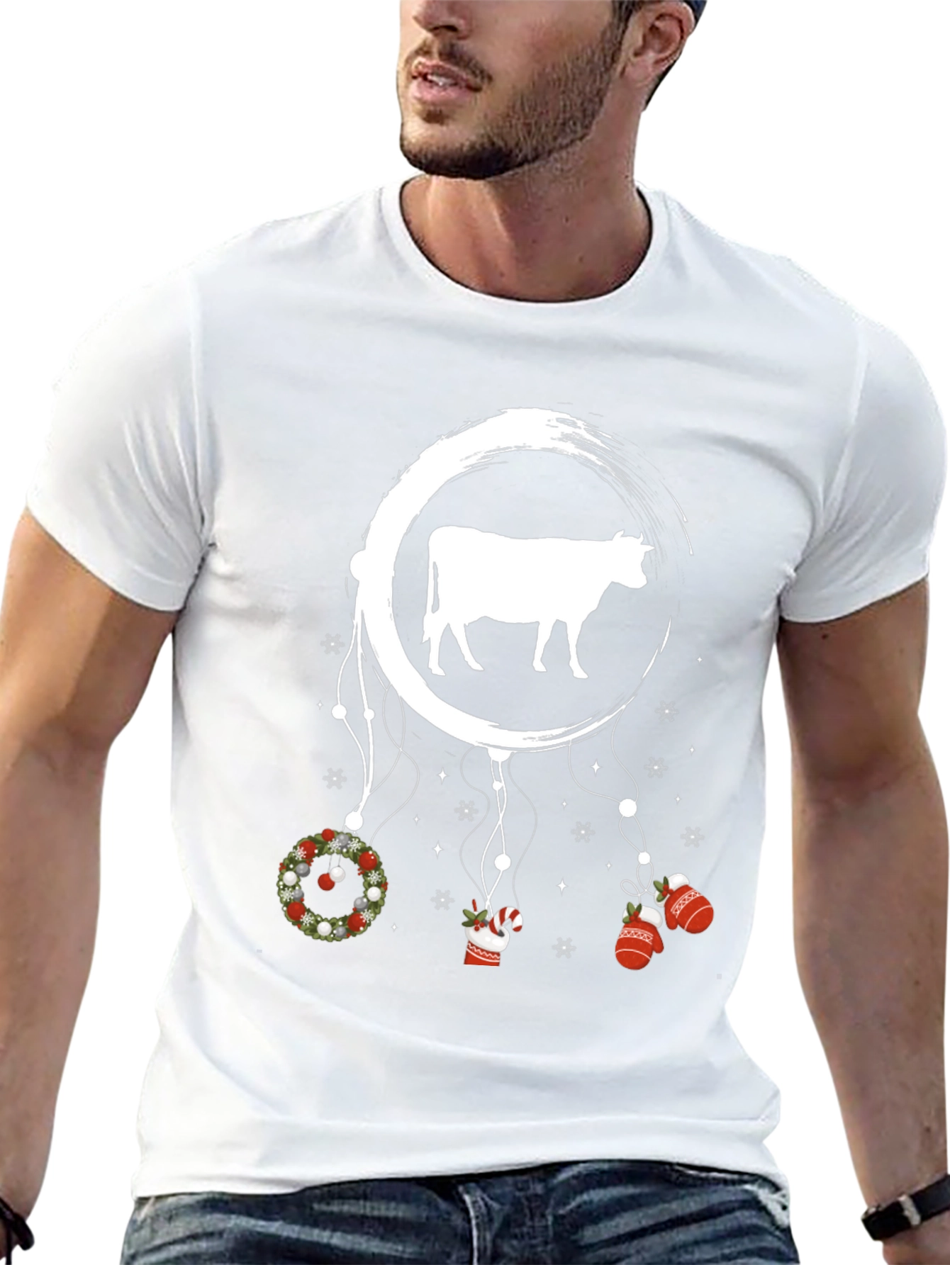 Festive Cow Dreamcatcher Graphic Tee