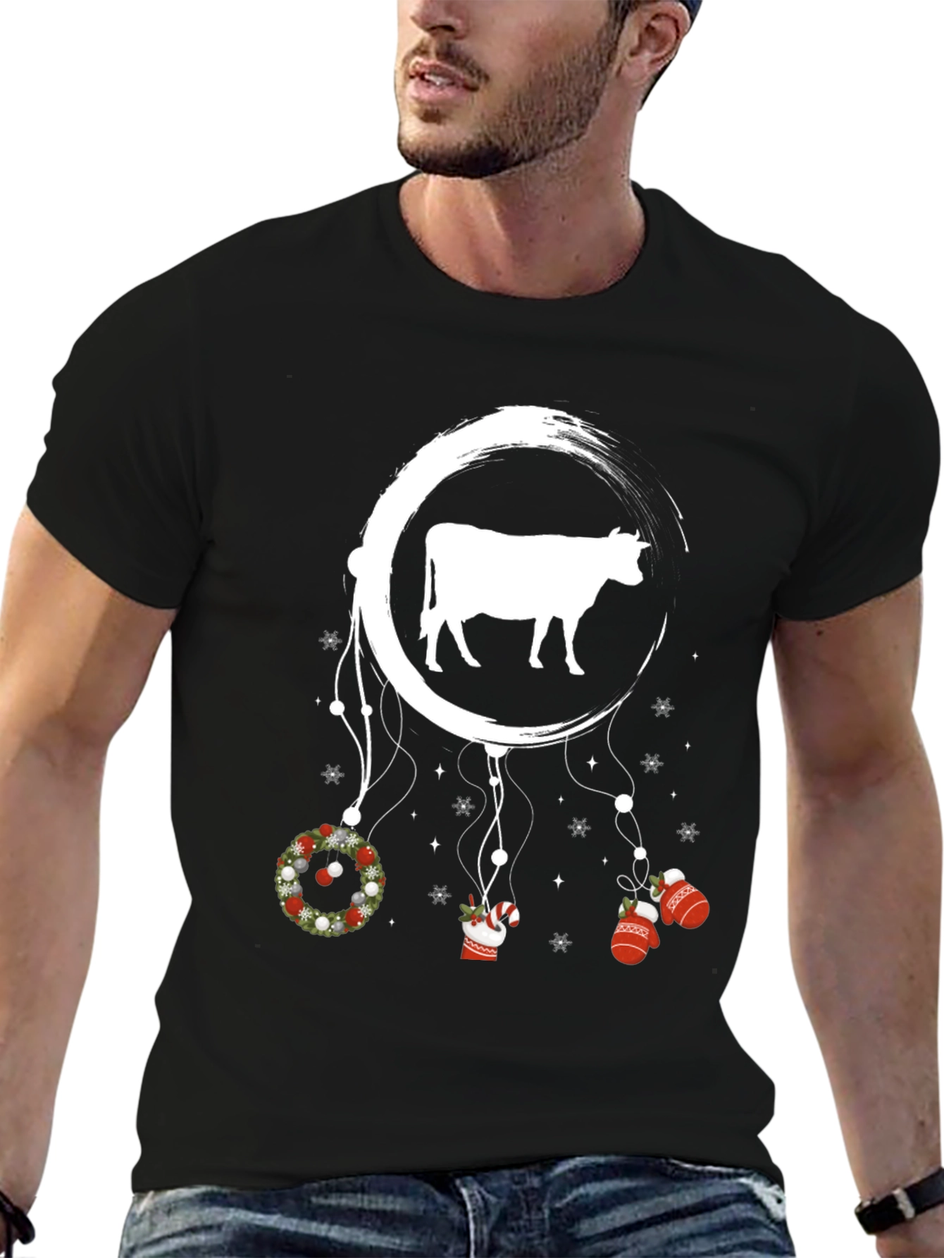 Festive Cow Dreamcatcher Graphic Tee