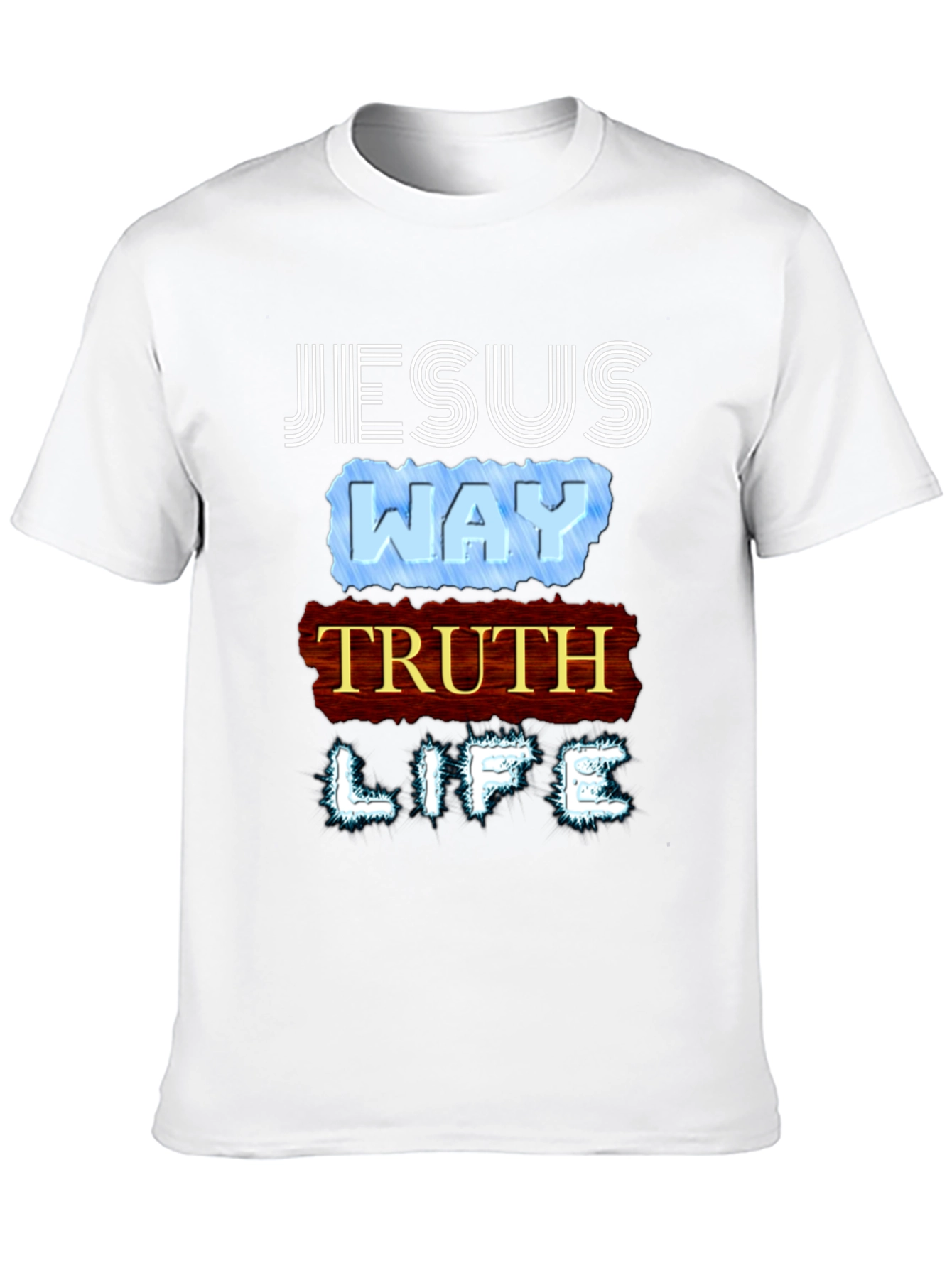 Jesus Way Truth Life T-Shirt Religious Faith Tee