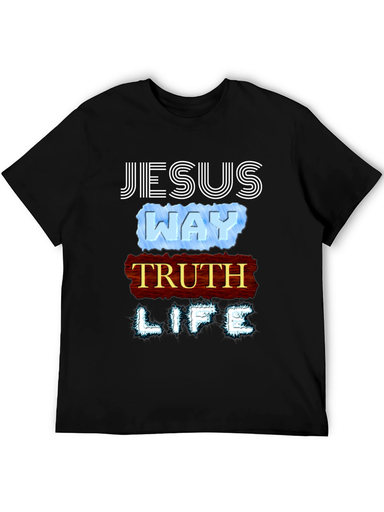 Jesus Way Truth Life T-Shirt Religious Faith Tee