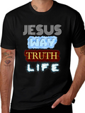 Jesus Way Truth Life T-Shirt Religious Faith Tee