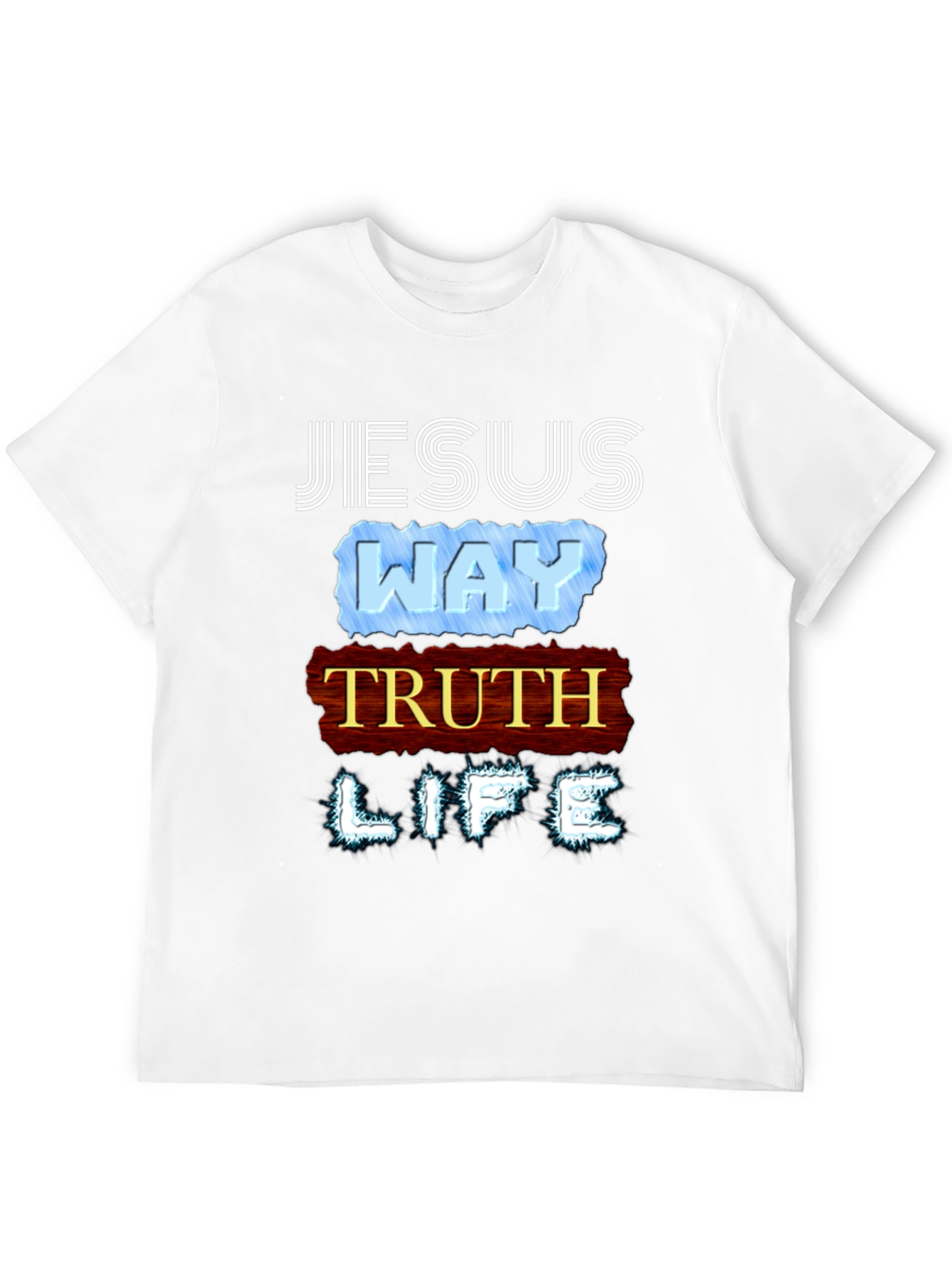 Jesus Way Truth Life T-Shirt Religious Faith Tee