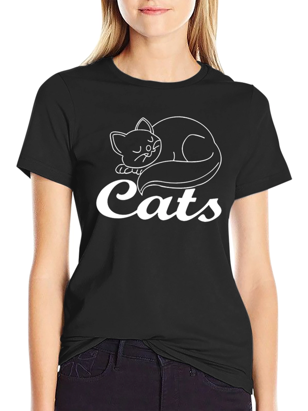 Cats Black T-Shirt - Cute Feline Graphic Tee