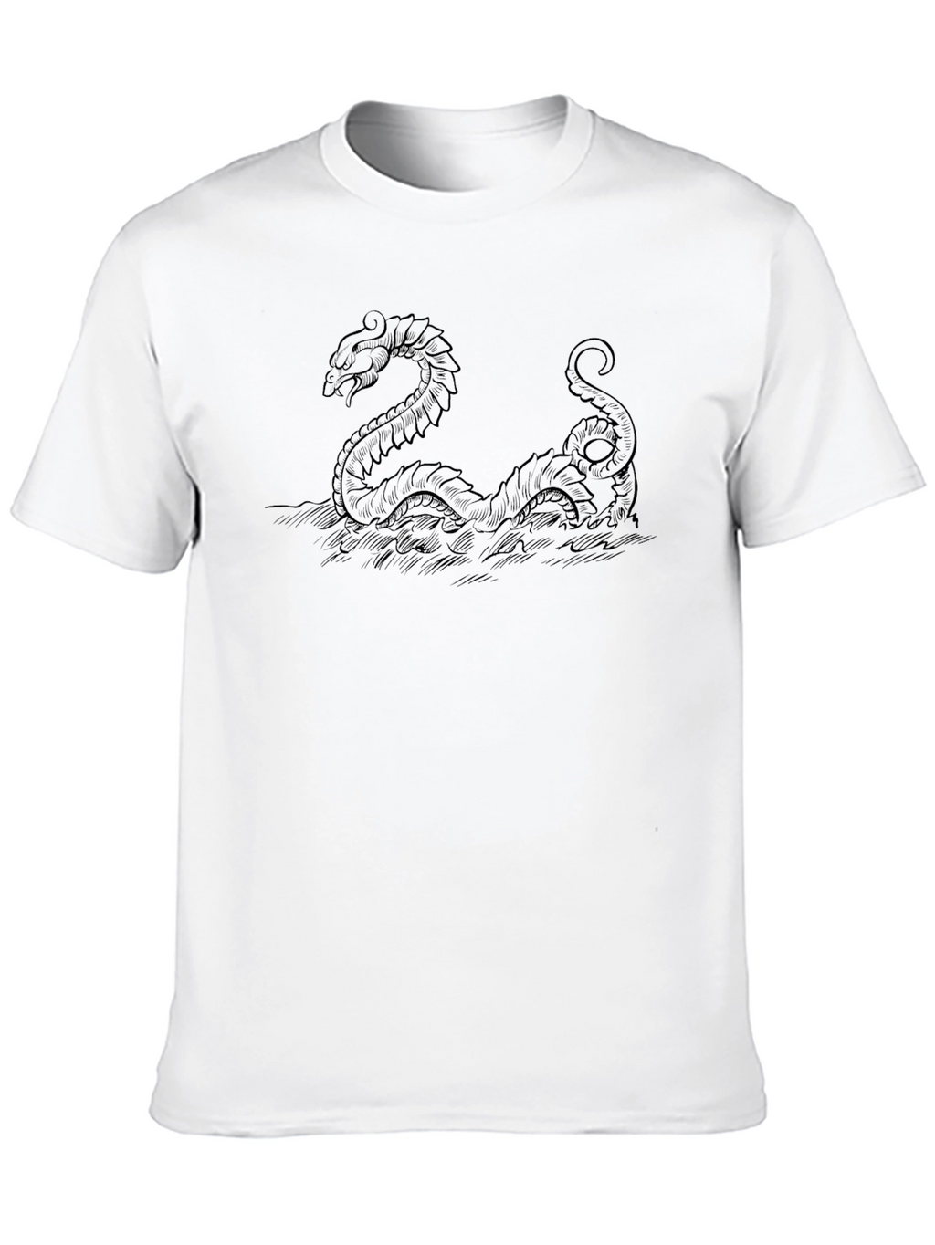 Sea Serpent Graphic T-Shirt - Black