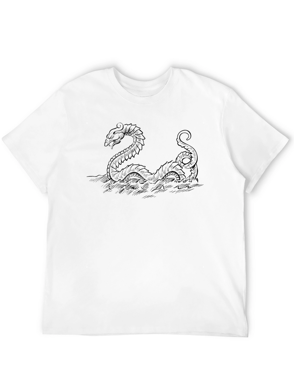 Sea Serpent Graphic T-Shirt - Black