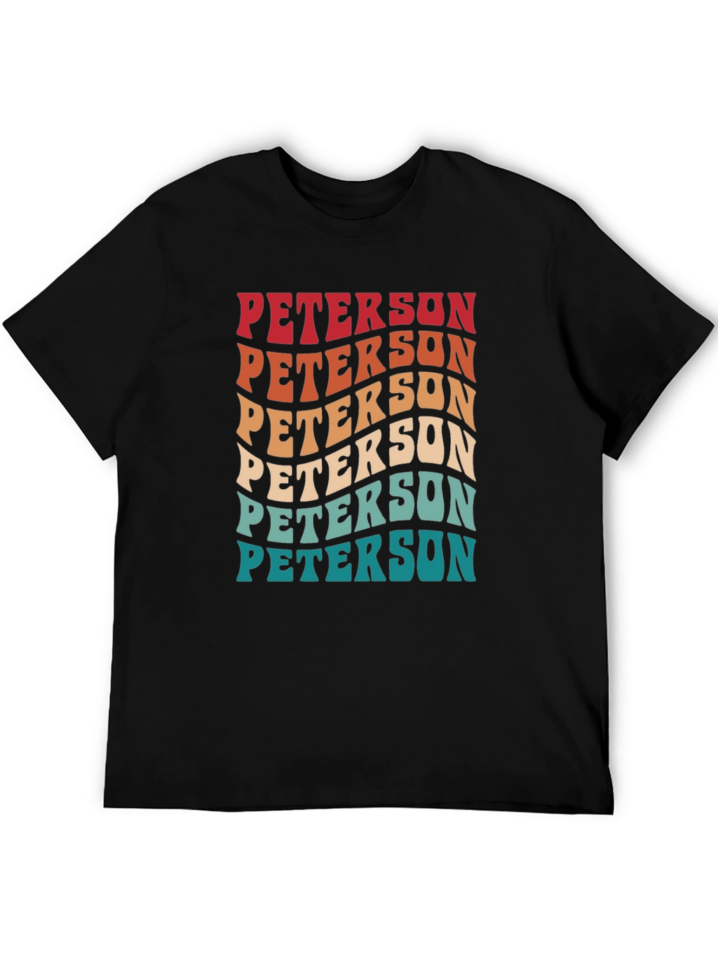 Retro Peterson Tee - Custom Name Wavy Text