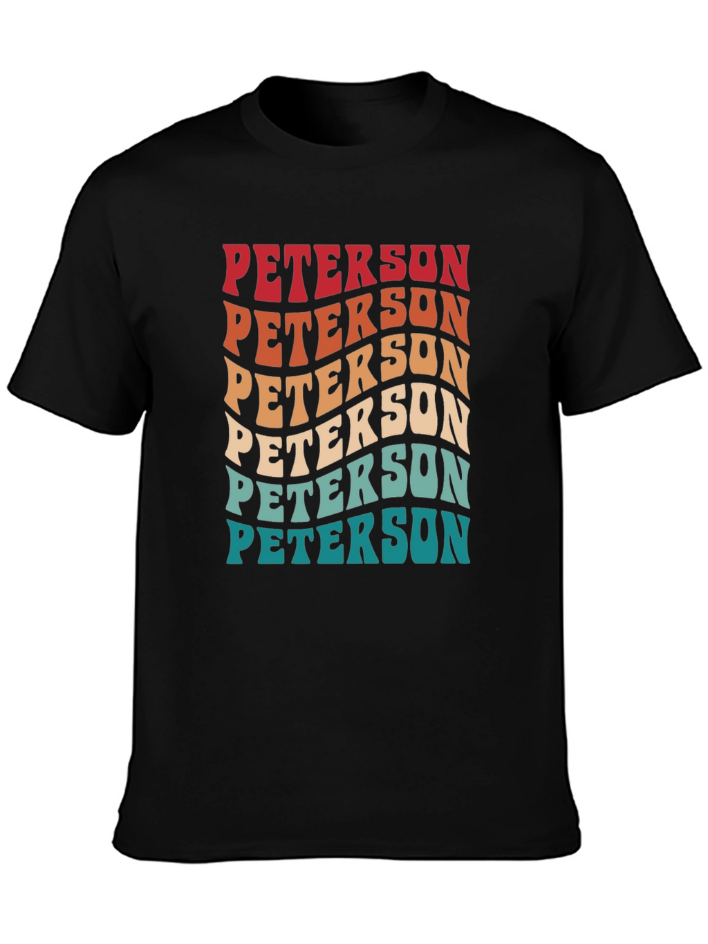 Retro Peterson Tee - Custom Name Wavy Text