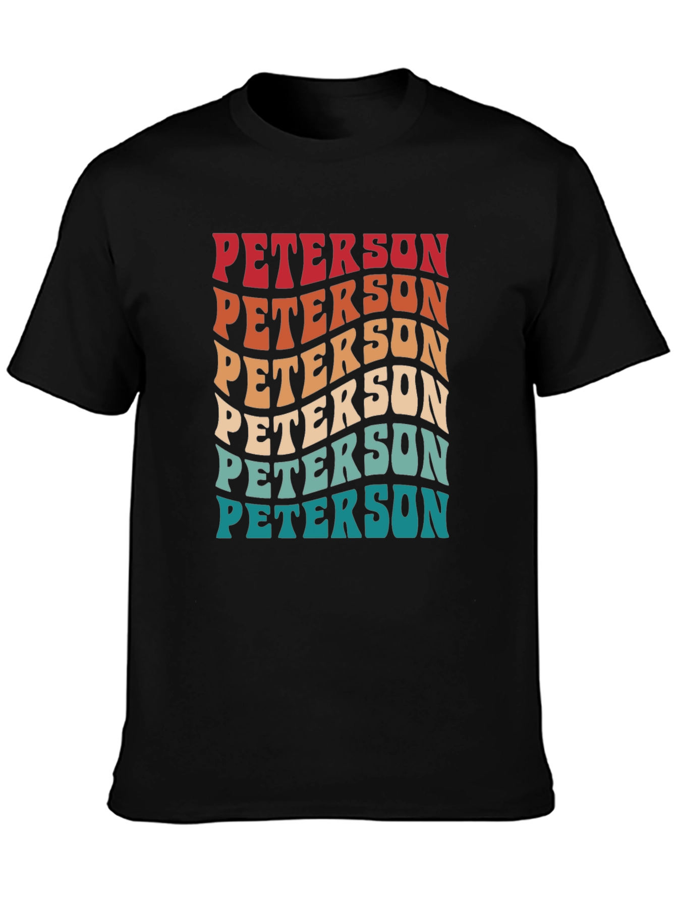 Retro Peterson Tee - Custom Name Wavy Text