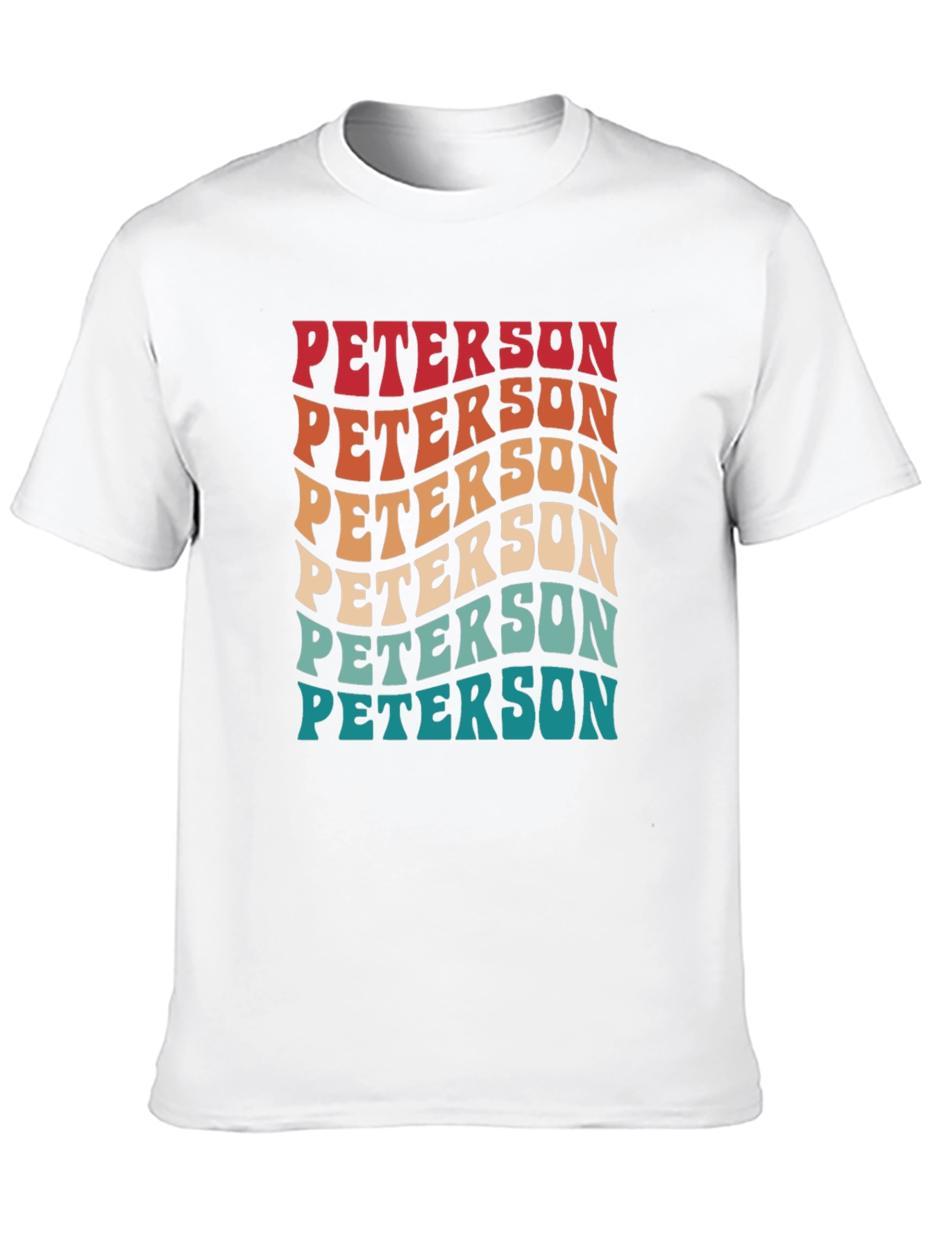 Retro Peterson Tee - Custom Name Wavy Text