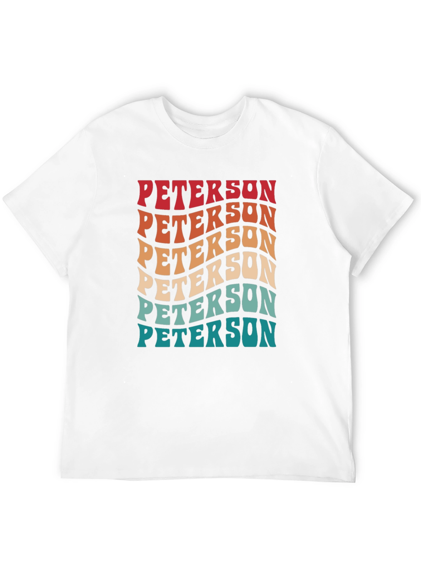 Retro Peterson Tee - Custom Name Wavy Text